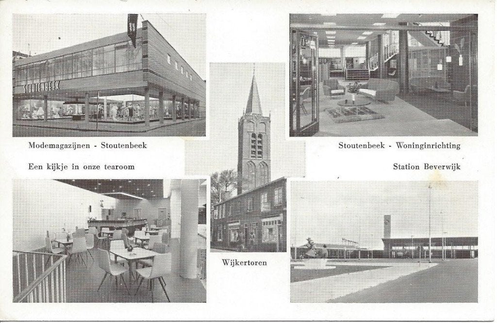 Beverwijk (N.H.) Fa. Stoutenbeek, vijfluik, jaren '50, Ophalen of Verzenden, 1940 tot 1960, Ongelopen, Noord-Holland