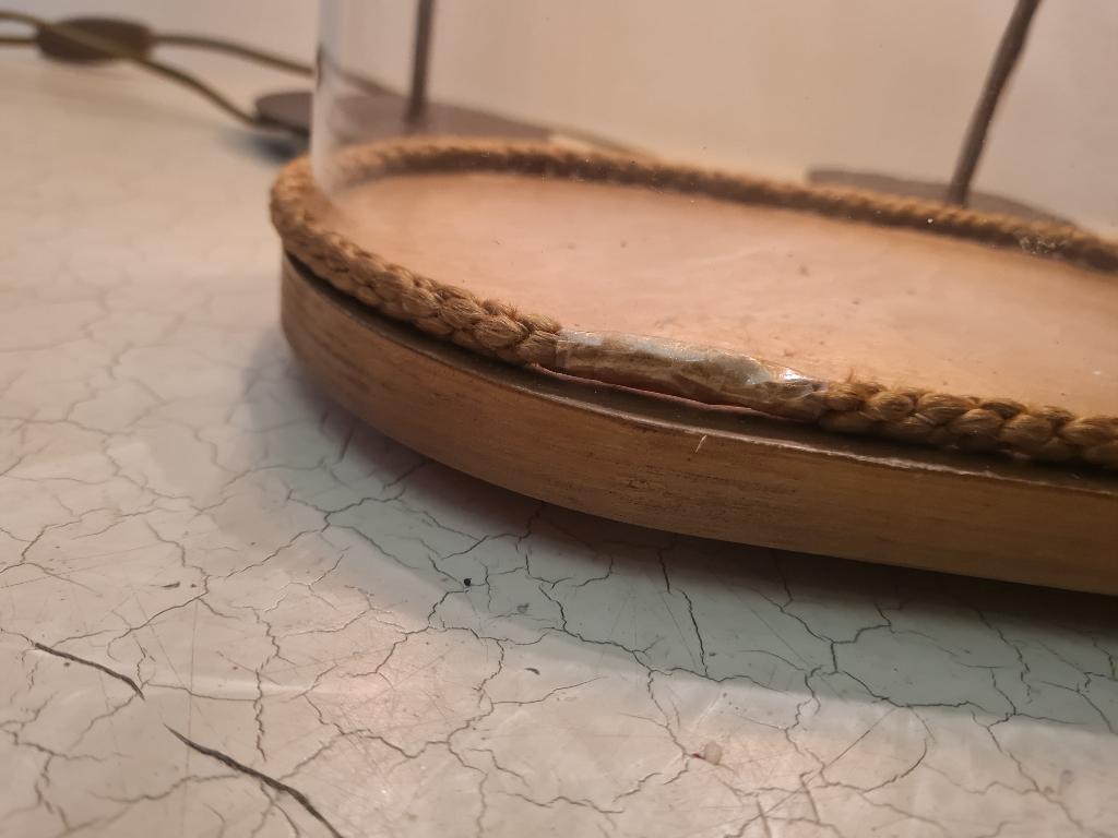 Antieke ovale stolp met houten onderbord, Heikant 21 Kaatsheuvel, Belle Vieille Brocante, Ophalen of Verzenden, Zo goed als nieuw