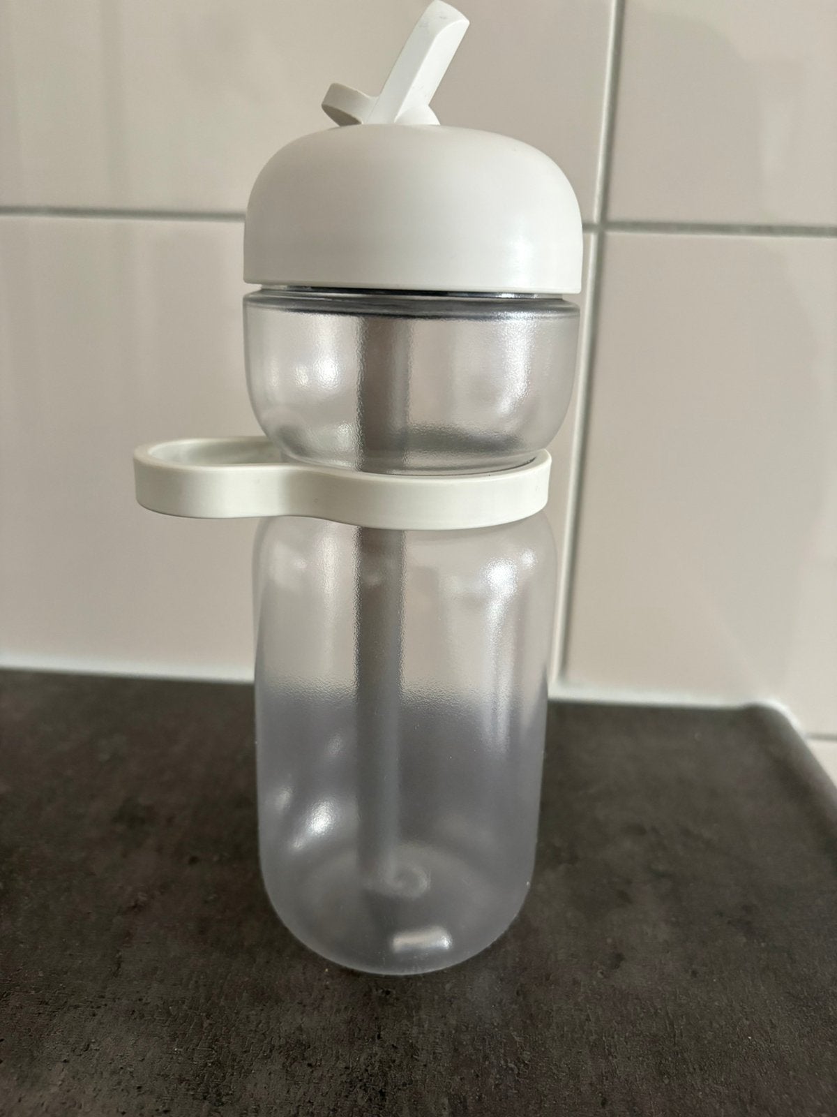Mepal flip drink beker sportfles 600 ml nieuw wit en zwart, Ophalen of Verzenden, Nieuw
