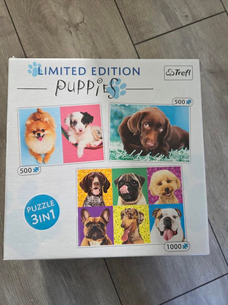 Trefl Limited Edition Puppies 3-in-1 Puzzel, Ophalen of Verzenden, 500 t/m 1500 stukjes, Zo goed als nieuw, Legpuzzel
