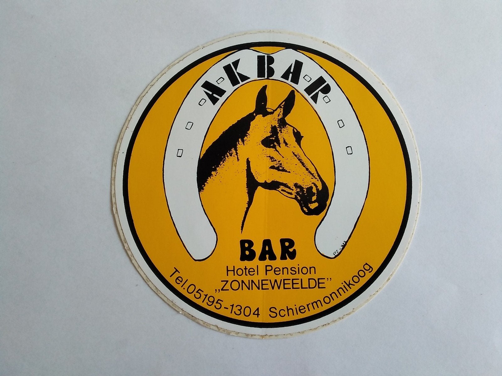 Sticker Akbar Hotel Pension "Zonneweelde" Schiermonnikoog, Verzenden, Zo goed als nieuw