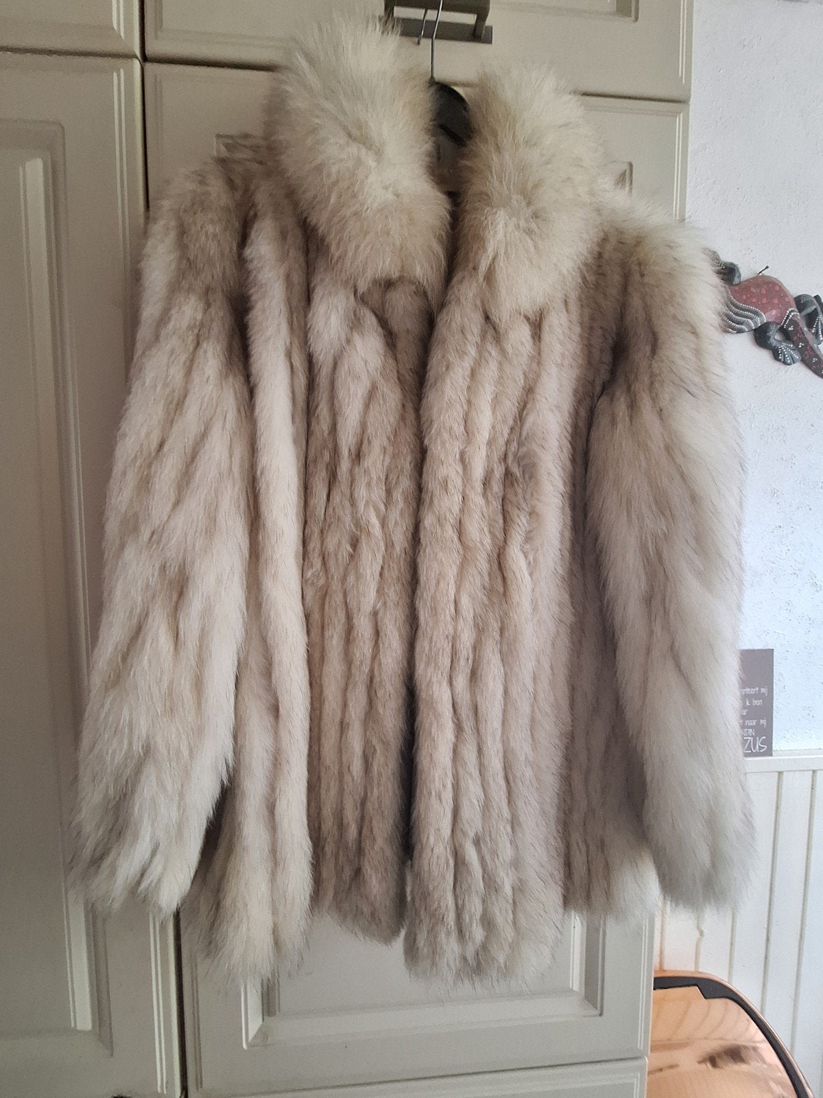 Luxe bontjas van echt vossenbont - Maat 42, Ophalen, Norwegian Bluefox, Beige, Maat 42/44 (L)