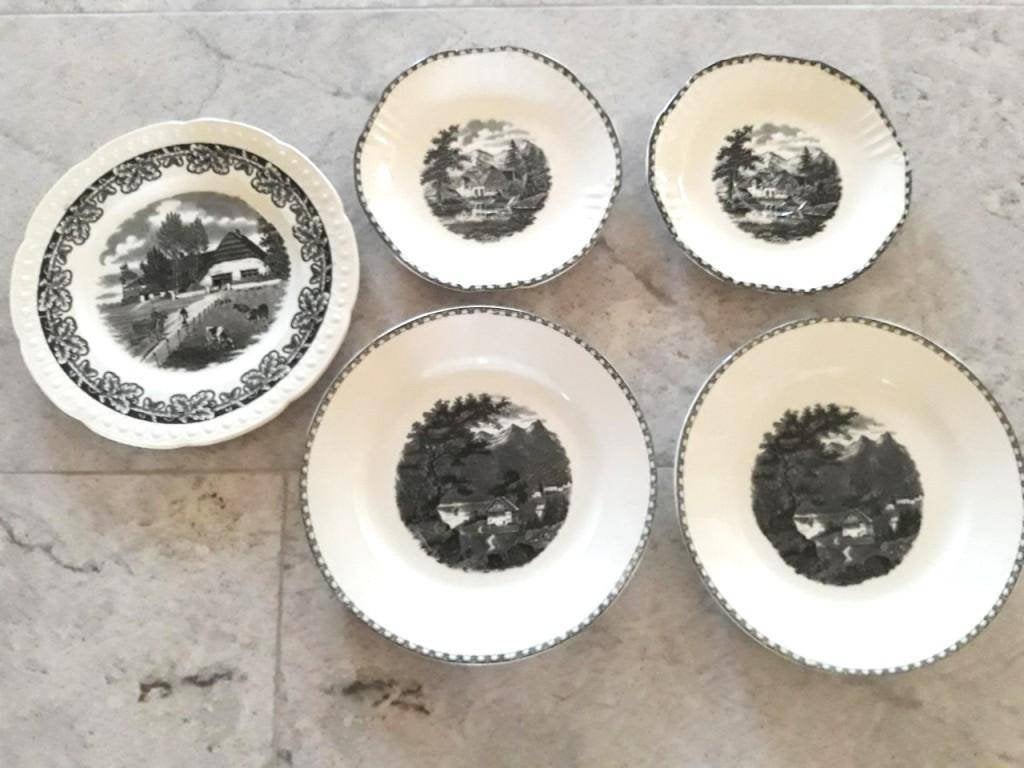 5 ANTIEKE BORDJES BOERENHOEVE MAASTRICHT SOCIETE CERAMIQUE, Antiek en Kunst, Ophalen of Verzenden