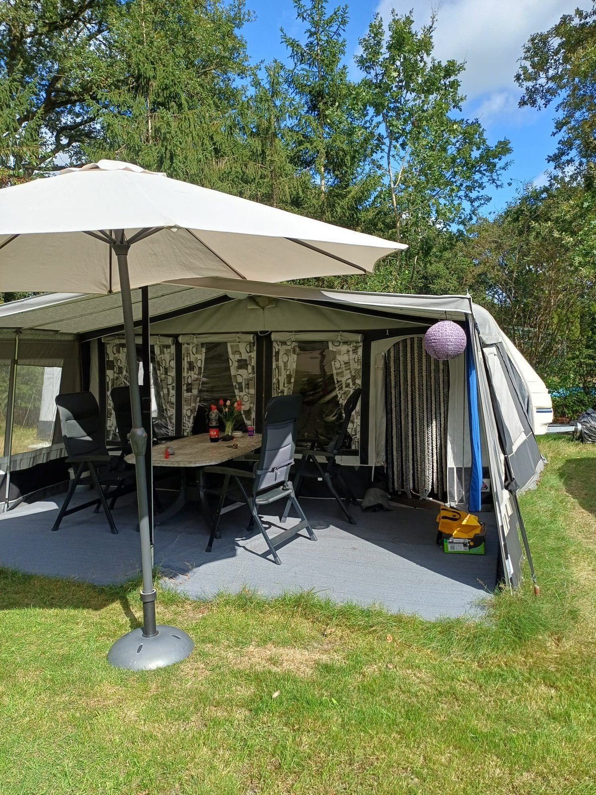 Caravan,voortent,luifel,kunstof campingtegels en schuurtent, Rondzit, Particulier, Luifel, Tot en met 4