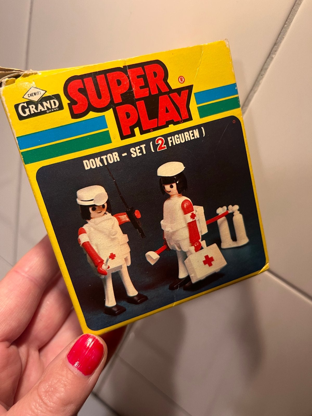 Vintage "Super Play" Doktor-Set (2 Figuren) - Playmobil Kloo, Kinderen en Baby's, Gebruikt, Complete set, Ophalen of Verzenden