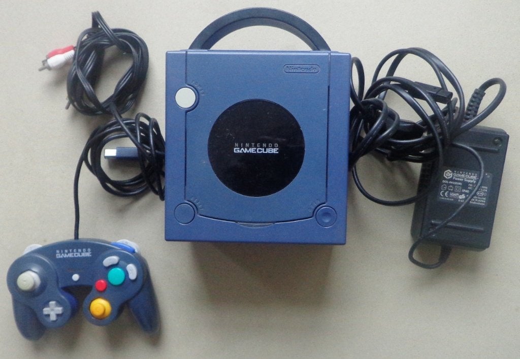 Gamecube + aansluitkabels + originele controller, Ophalen of Verzenden, Gebruikt, Paars, Met 1 controller