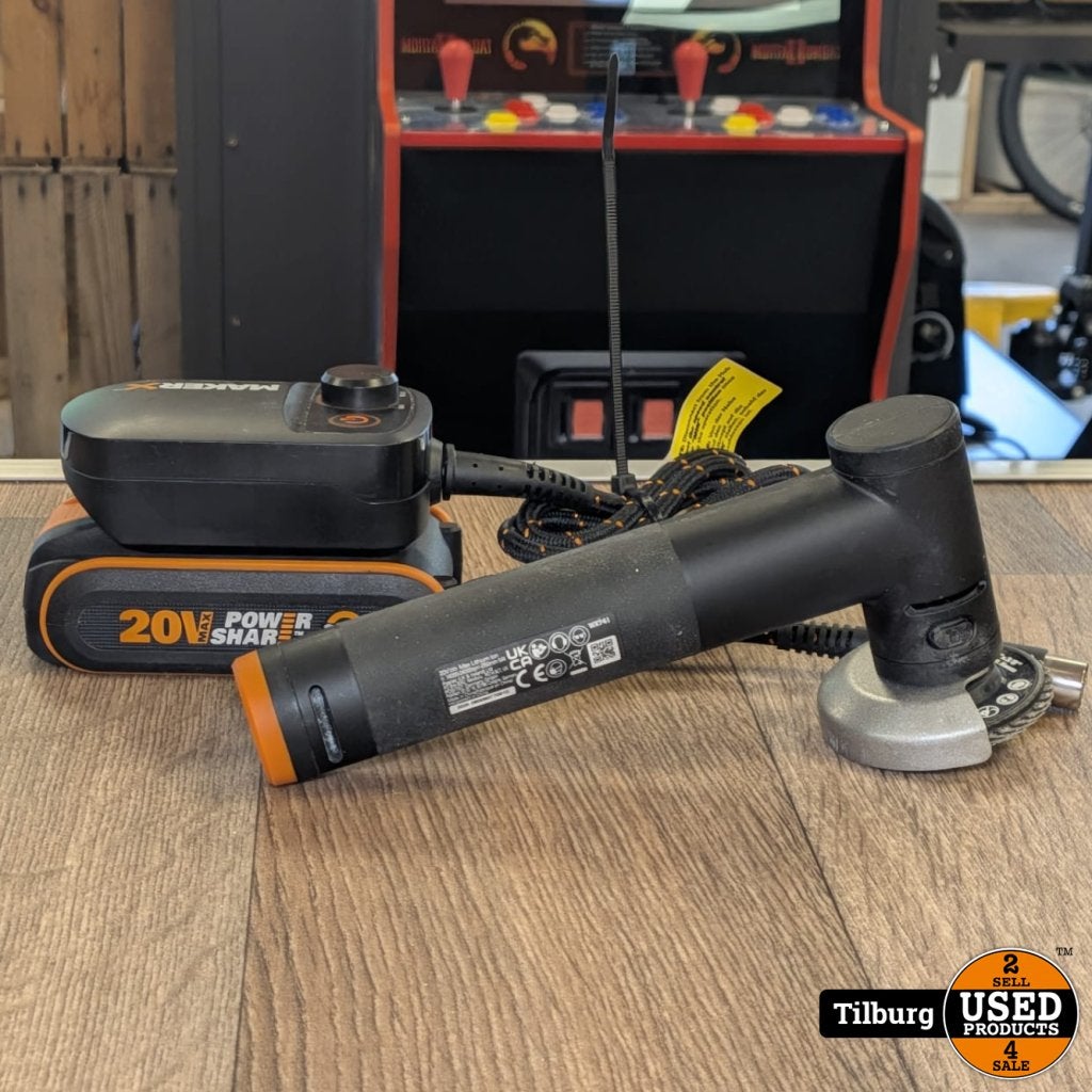 Worx mini haakse slijper WX741.9 Incl 20V 2,0Ah Accu, Doe-het-zelf en Verbouw, Gereedschap | Slijpmachines, Worx, Gebruikt, Support@worx.com