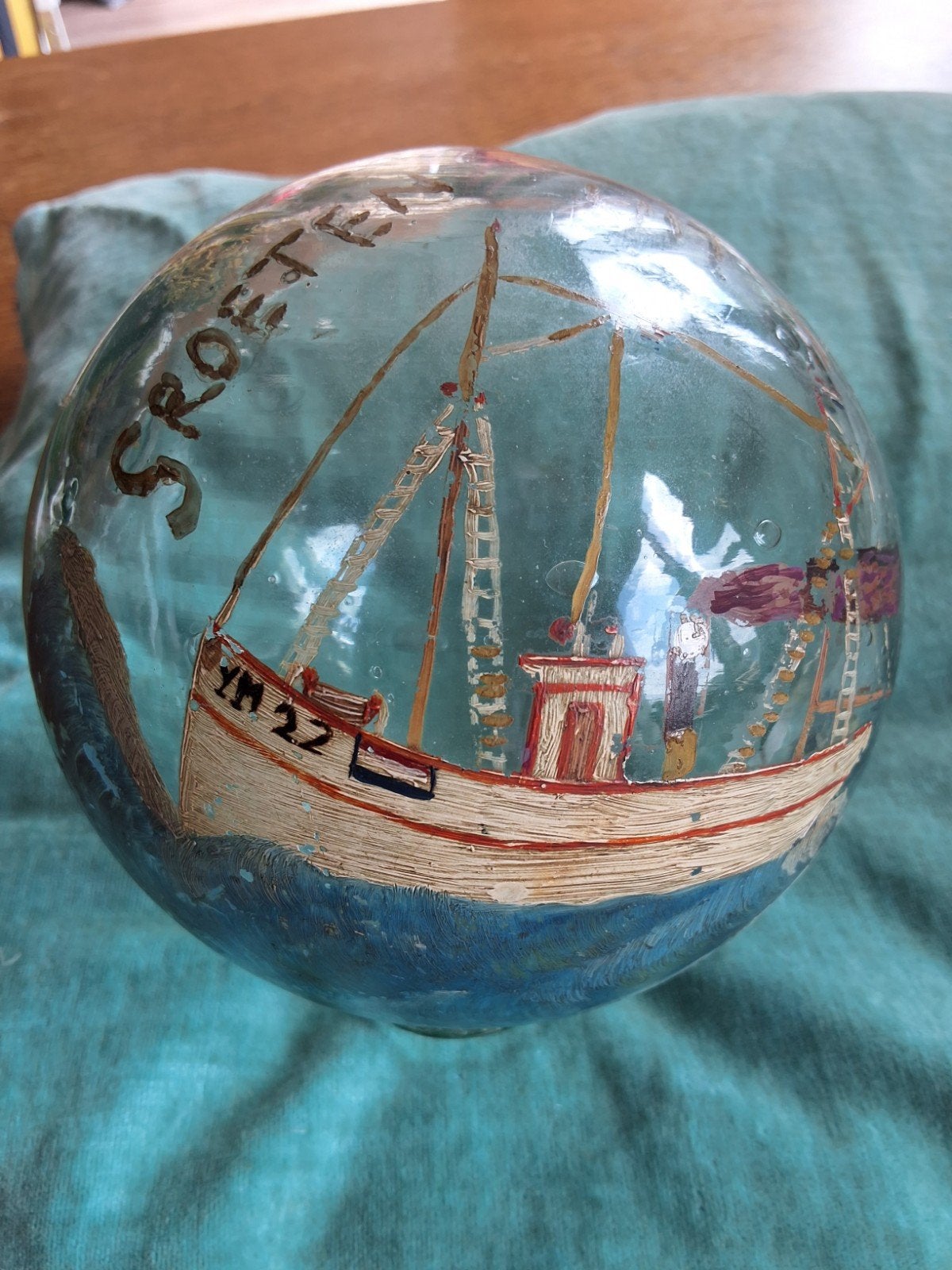 Antieke glazen Vissersdrijver " groeten uit Zandvoort ", Antiek en Kunst, Ophalen of Verzenden