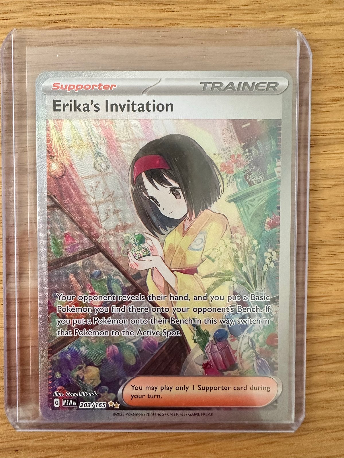 Erika's Invitation - Pokémon TCG (Full Art Trainer), Ophalen of Verzenden, Zo goed als nieuw, Losse kaart, Foil