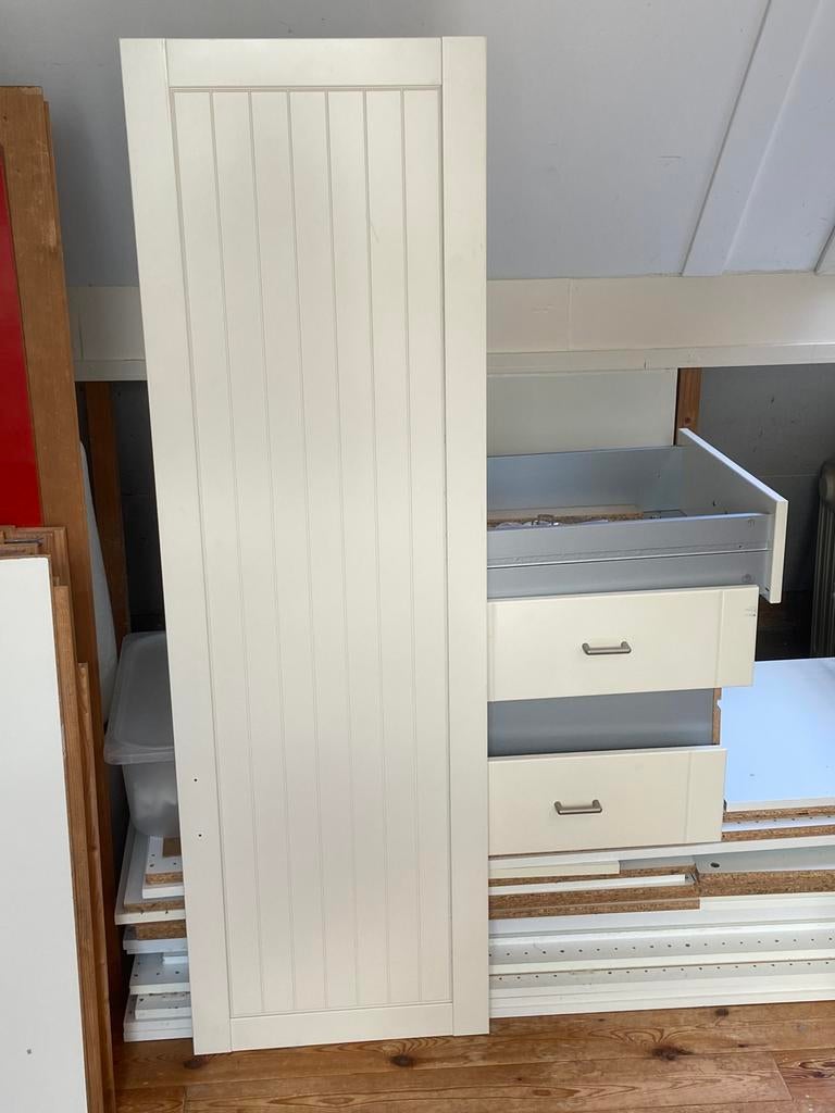 Ikea pax deur met 4 lades,, Huis en Inrichting, Kasten | Roldeurkasten en Archiefkasten, Ophalen, Gebruikt, 200 cm of meer, 50 tot 100 cm
