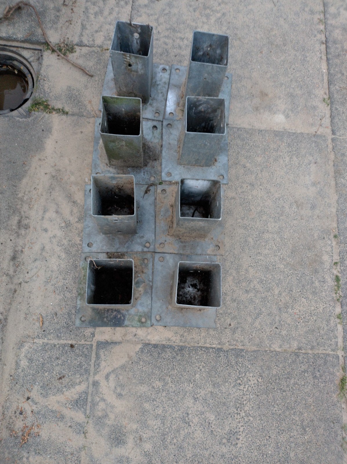 8x Paalhouder 7x7, Tuin en Terras, Ophalen, Gebruikt, Tuinpaviljoen
