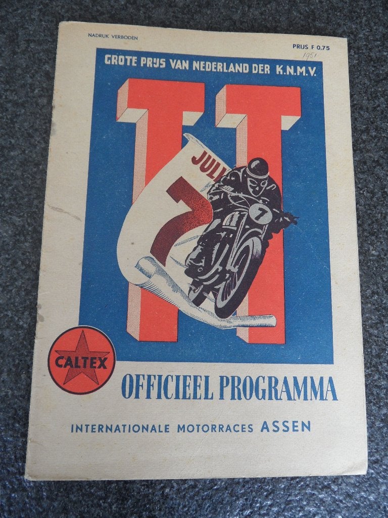TT Assen 1951 motorwegrace programma, Ophalen of Verzenden, Zo goed als nieuw, Motoren