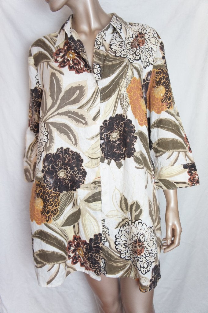 MARCO PECCI blouse maat 46 LINEN, Verzenden, Zo goed als nieuw, Maat 46/48 (XL) of groter