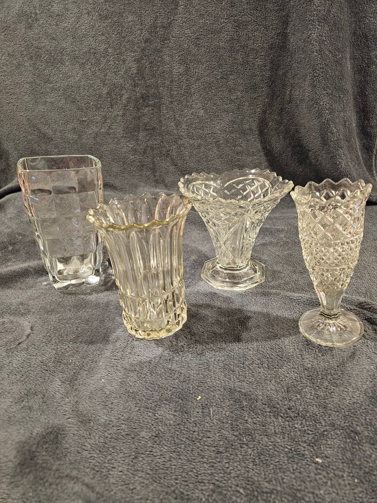 vazen , glas , 4 stuks, Ophalen of Verzenden, Glas