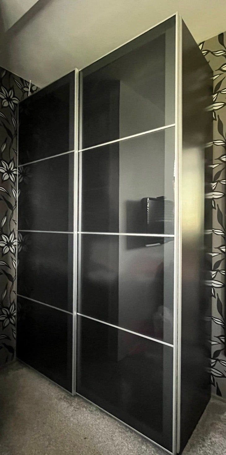 Twee schuifdeuren van glas, 75 x 2.36 (totaal 150 breed), Ophalen of Verzenden, Zo goed als nieuw, Glas, 200 cm of meer