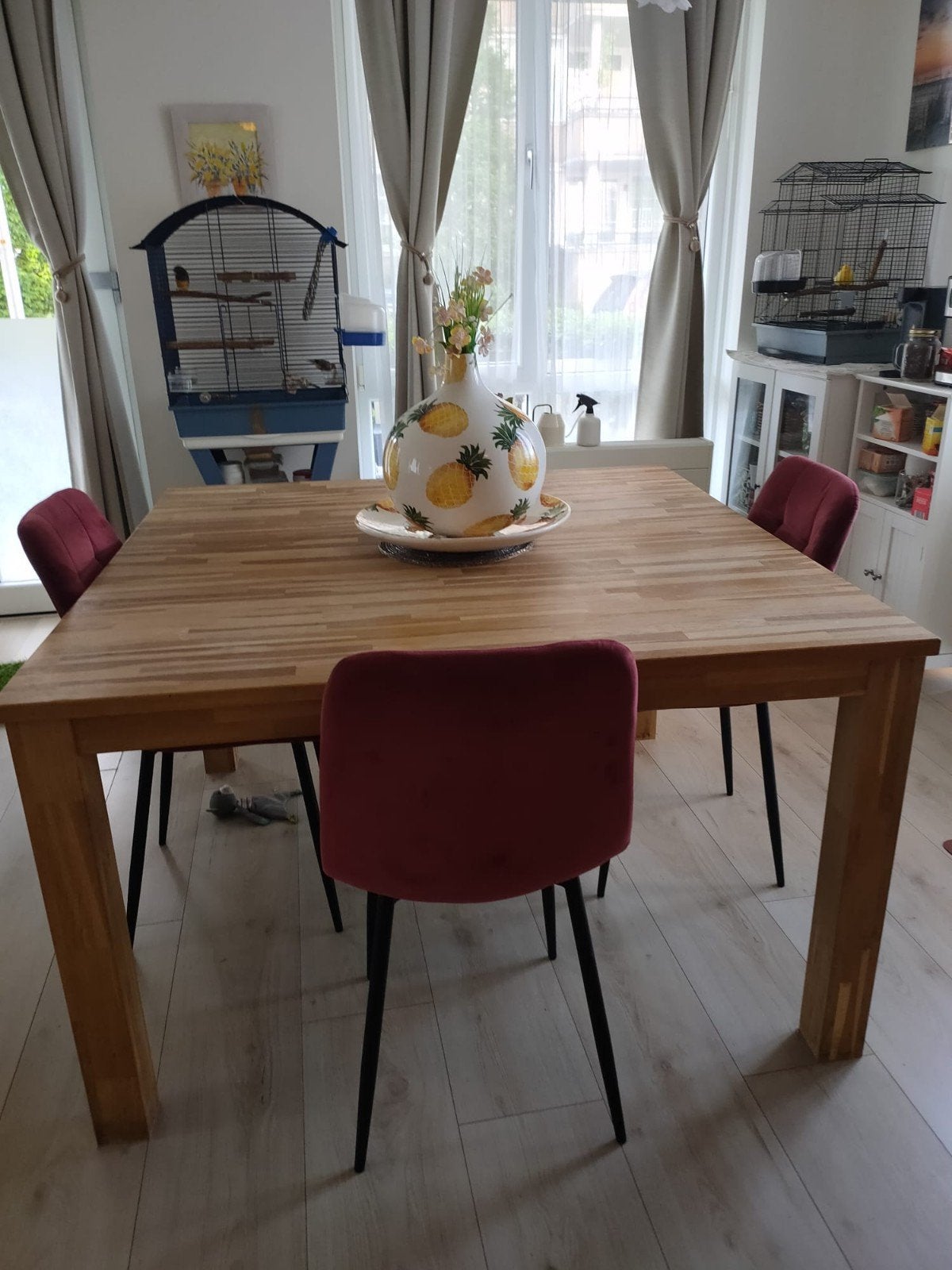 Leuke eetkamertafel en vier mooie stoelen, Ophalen, Gebruikt, Vierkant, Modern