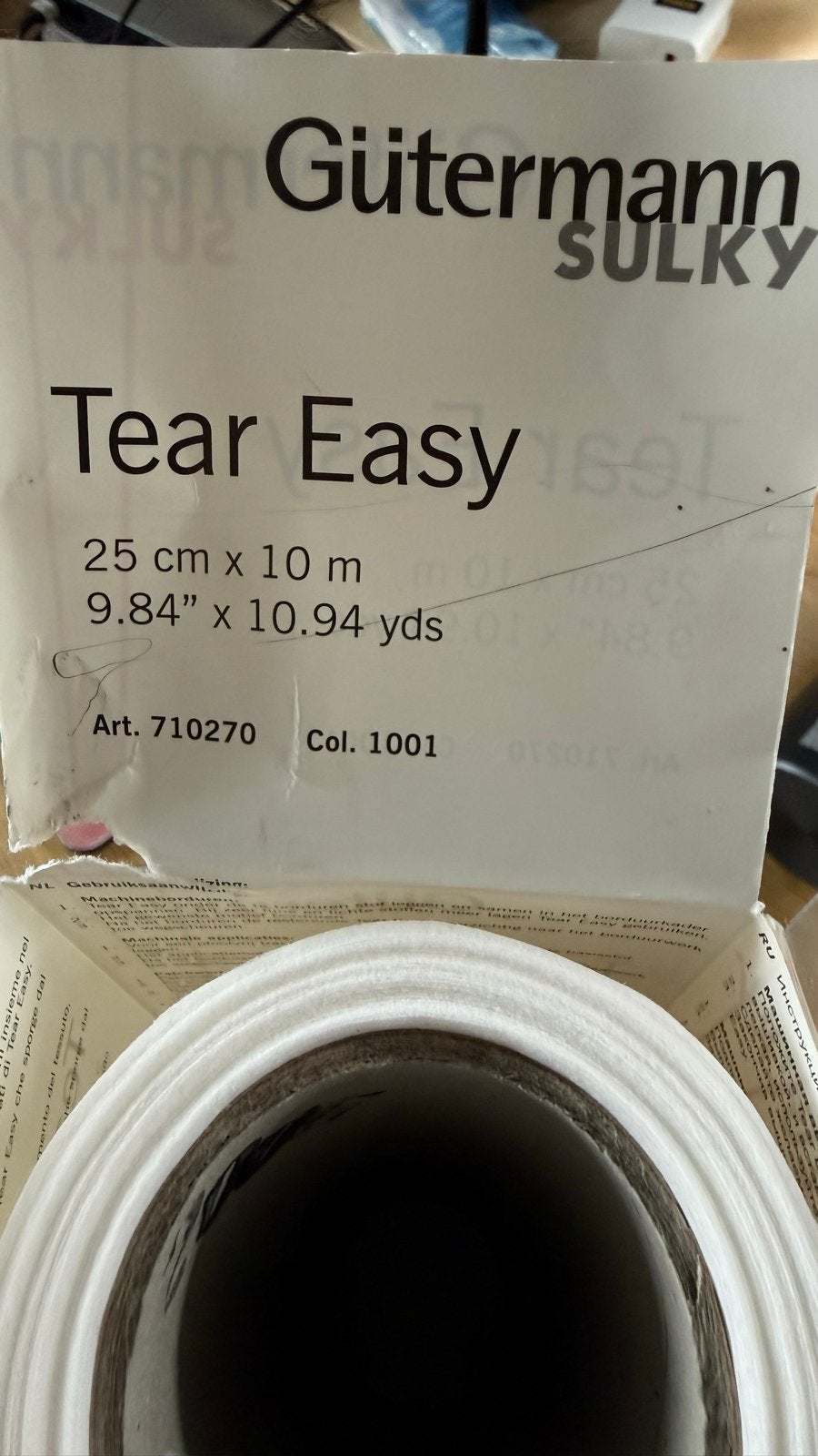 2 rollen Gütermann Sulky Tear Easy scheurbare onderlaag, Ophalen of Verzenden, Gebruikt, Overige typen