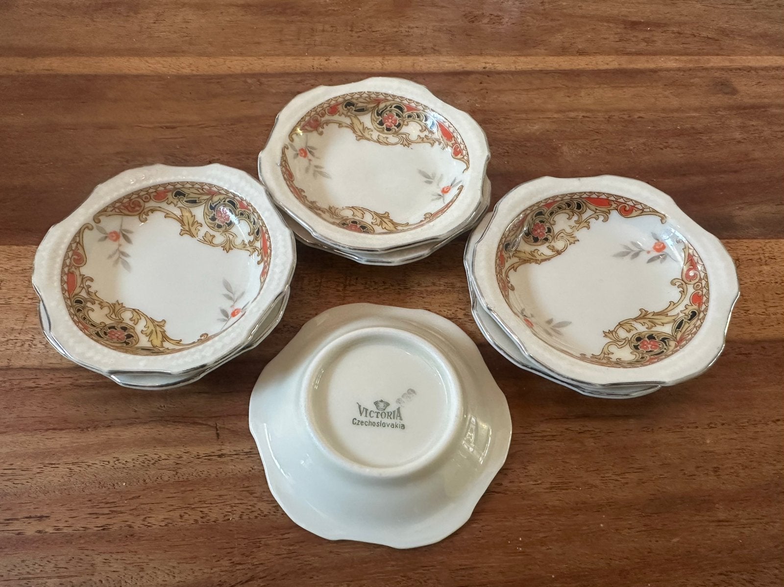 7 Victoria Czechoslovakia schaaltjes/ petit four, Ophalen of Verzenden