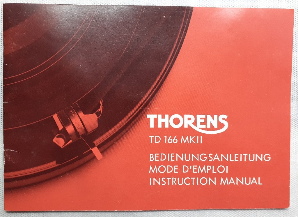 THORENS TD 166 MK II Handleiding, Audio, Tv en Foto, Platenspelers, Ophalen of Verzenden, Zo goed als nieuw, Platenspeler, Thorens
