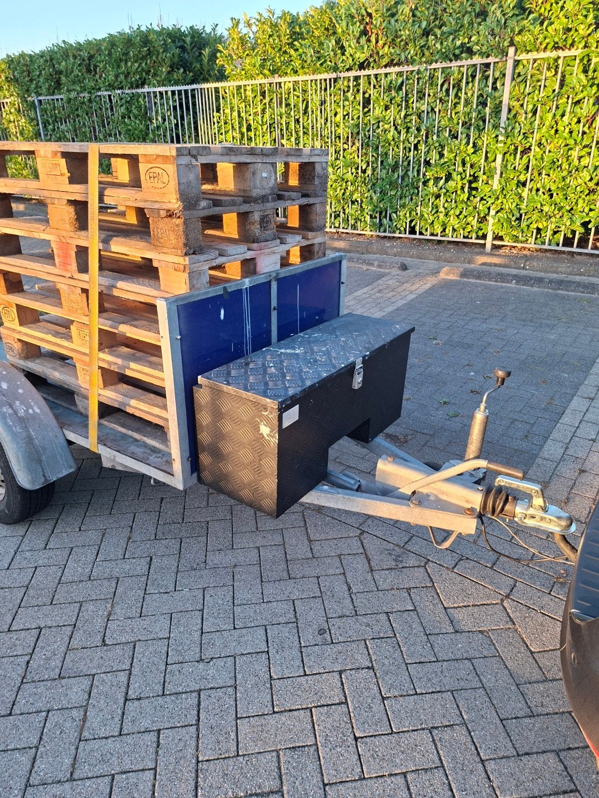 aanhanger geremd 1,93 x 1 M motor/brommer aanhangwagen, Ophalen, Gebruikt