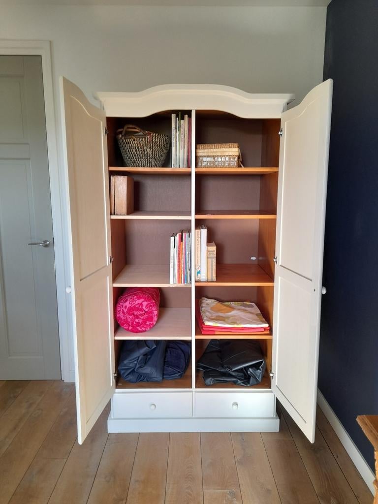 Leuke kast, vurenhout, met legplanken en twee lades, Huis en Inrichting, Ophalen, Met plank(en), Gebruikt, 50 tot 100 cm