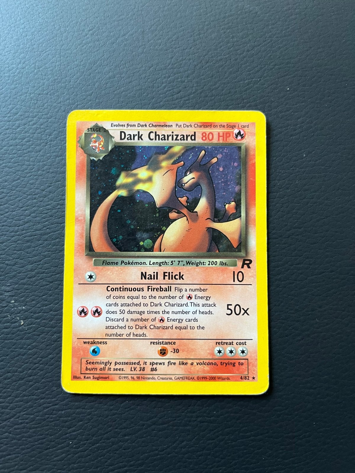 Dark Charizard 4/82 Holo - Team Rocket Set Pokémon Kaart, Hobby en Vrije tijd, Verzamelkaartspellen | Pokémon, Ophalen, Gebruikt