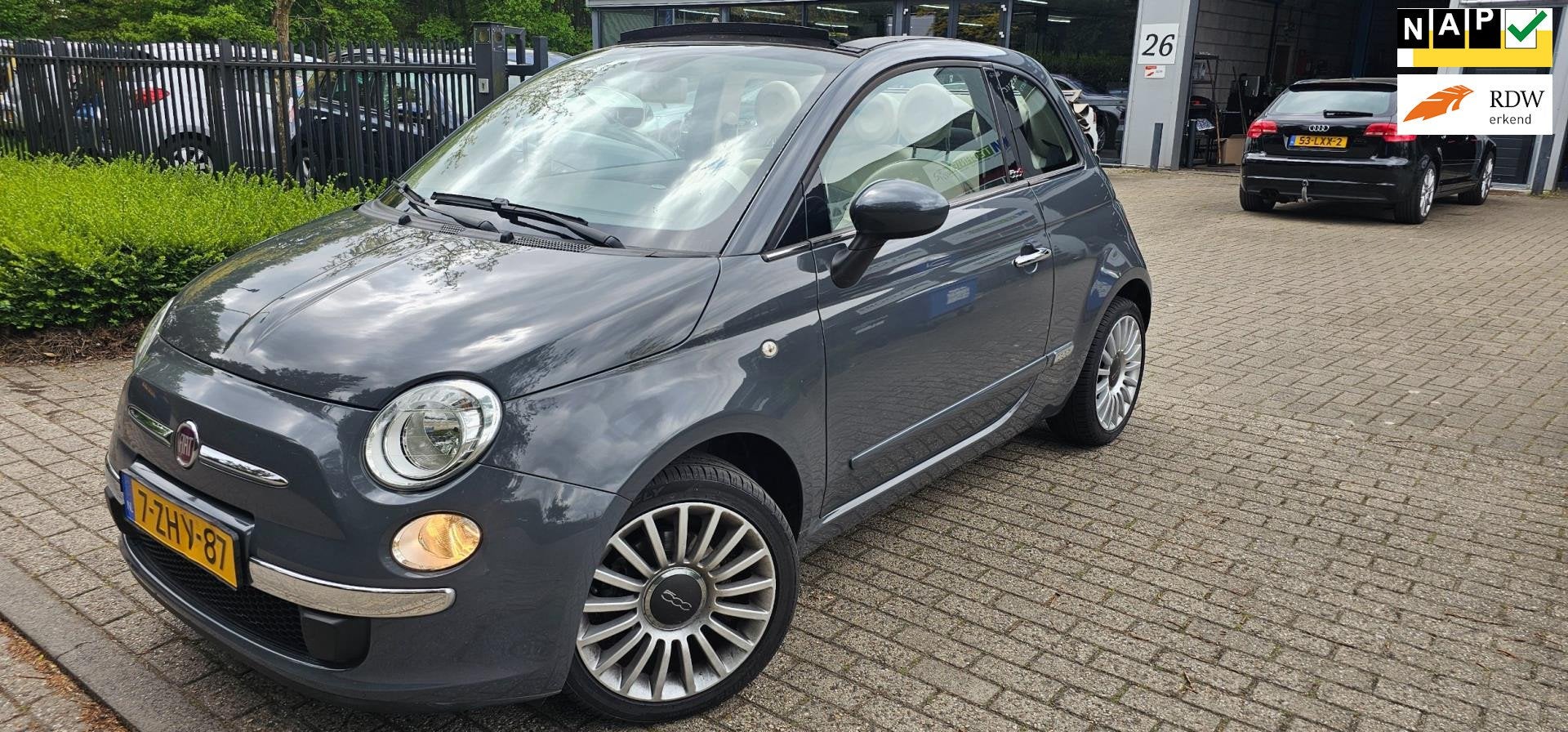 Fiat 500 C 0.9 TwinAir Turbo Lounge, Stof, Gebruikt, Origineel Nederlands, Bedrijf