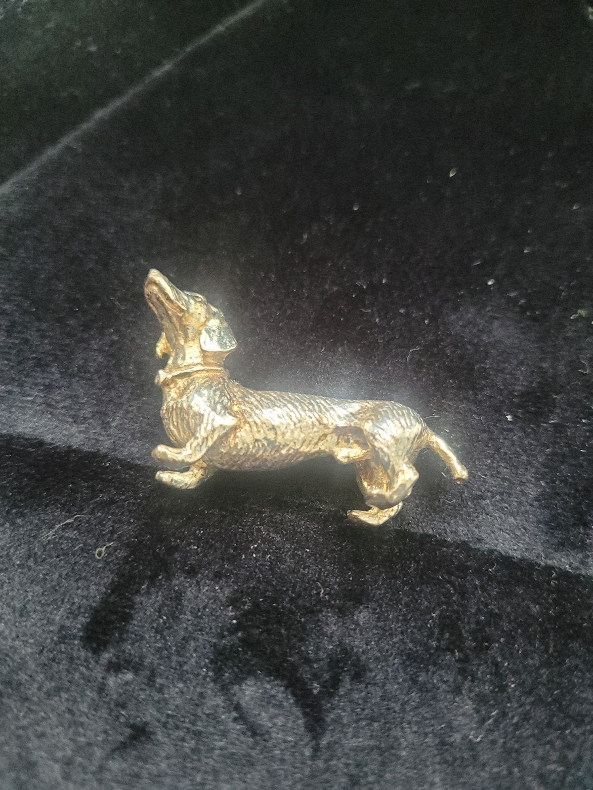 Vintage Teckel Broche - Zilverkleurig Hondje, Ophalen, Gebruikt, Dier
