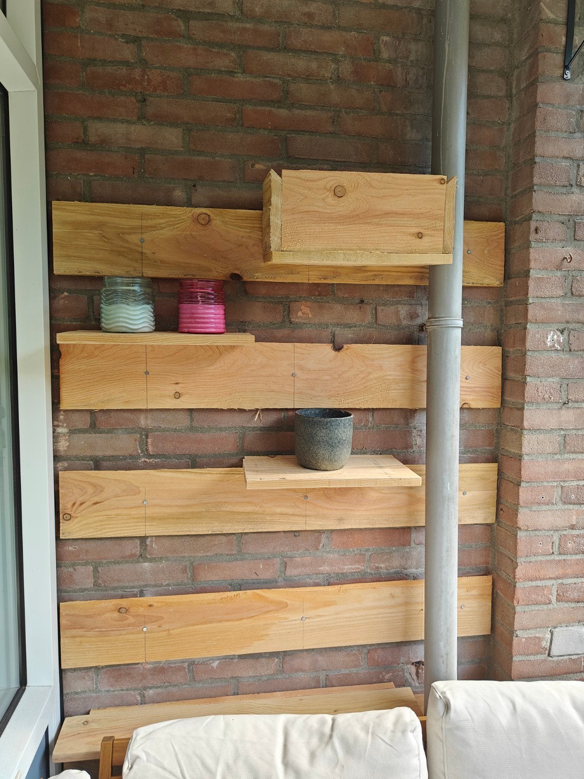 Houten Plantenwand op maat voor balkon of terras, Ophalen, Nieuw, Hout, Overige typen
