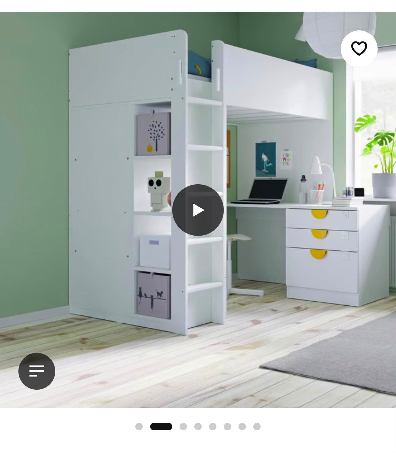 IKEA SMÅSTAD Hoogslaper met bureau en kledingkast, Huis en Inrichting, Slaapkamer | Stapelbedden en Hoogslapers, Ophalen, Eenpersoons