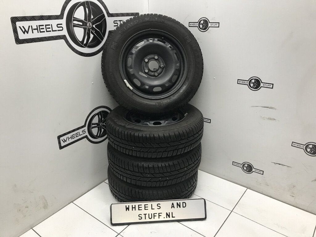 VW polo ibiza Staal velgen 14"inch winterbanden 5x100, Auto-onderdelen, Banden en Velgen, Ophalen, Gebruikt, 14 inch, Banden en Velgen