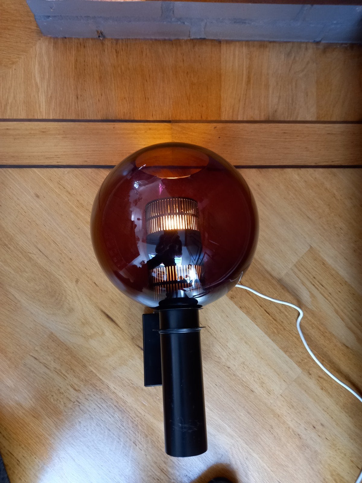 Vintage Philips wandlamp NX179., Gebruikt, Philips, Zwart, Glas
