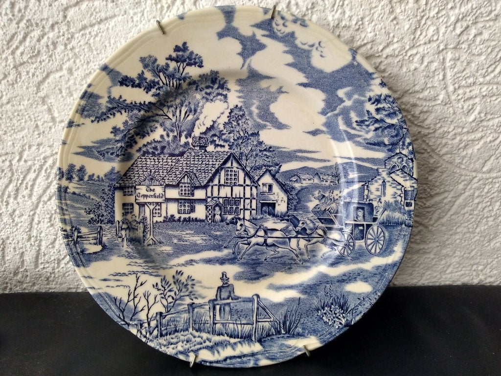 Luneville sierbord - english style Diameter 24 cm, Ophalen, Zo goed als nieuw, Wandbord of Wandpaneel, Met ophangsysteem