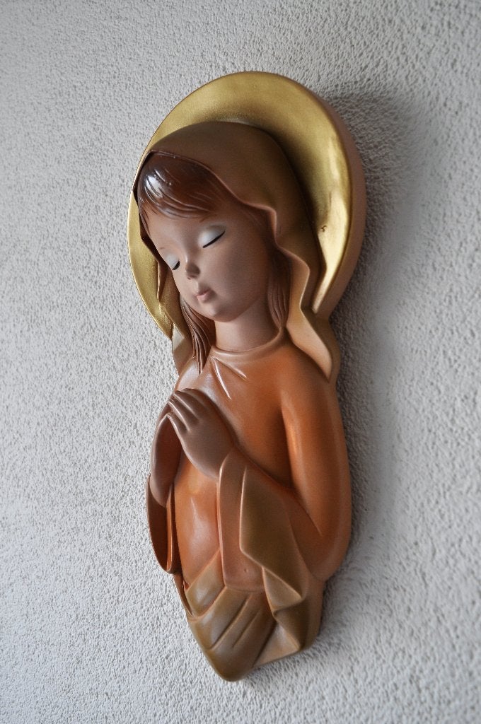 Vintage Beeld Beeldje Sculptuur Relief Engel Aureool 36 cm, Ophalen, Gebruikt, Beeld(je)