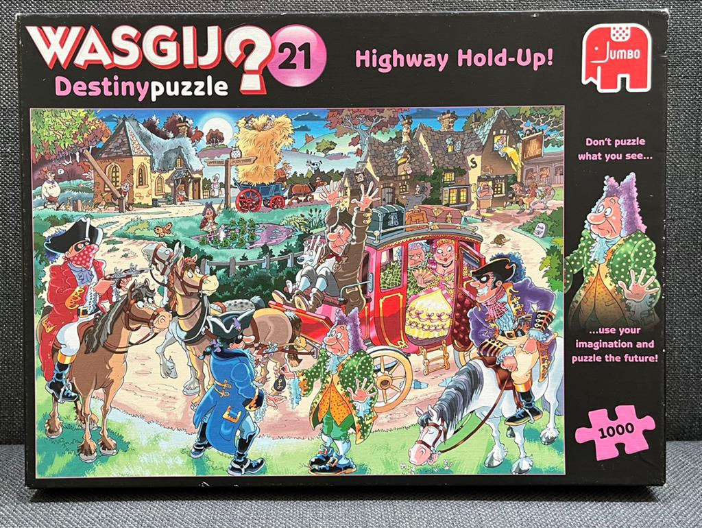 Wasgij puzzel Highway Hold-up!, Ophalen of Verzenden, 500 t/m 1500 stukjes, Zo goed als nieuw