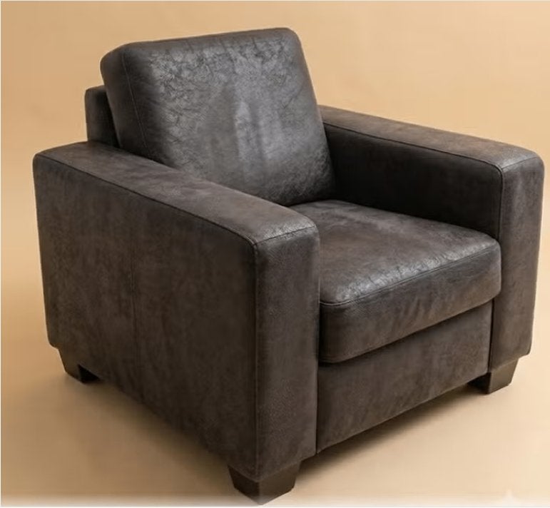 Zwart/Antraciet Leren fauteuil | Perfect zitcomfort Goossens, Huis en Inrichting, Ophalen, Zo goed als nieuw, 50 tot 75 cm, Leer