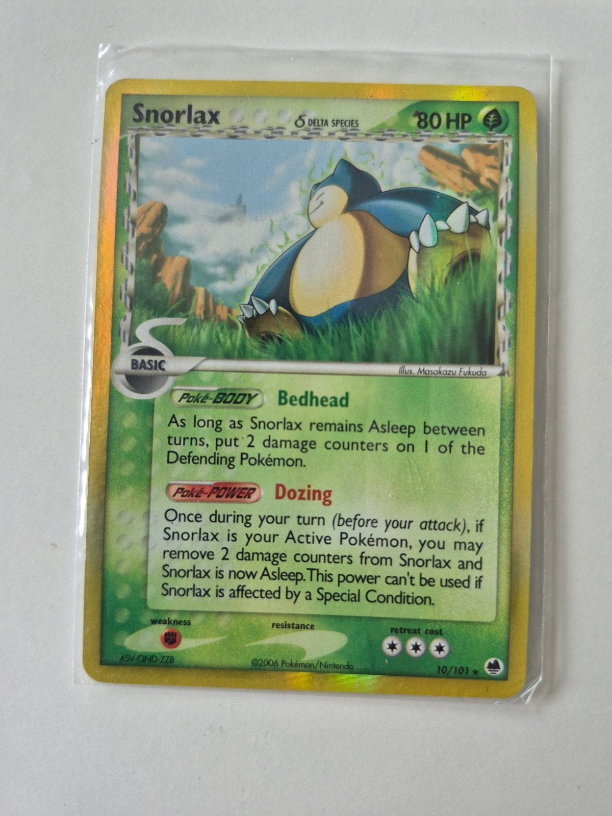 Snorlax Delta Species Pokémon Kaart, Ophalen of Verzenden, Gebruikt, Losse kaart, Foil