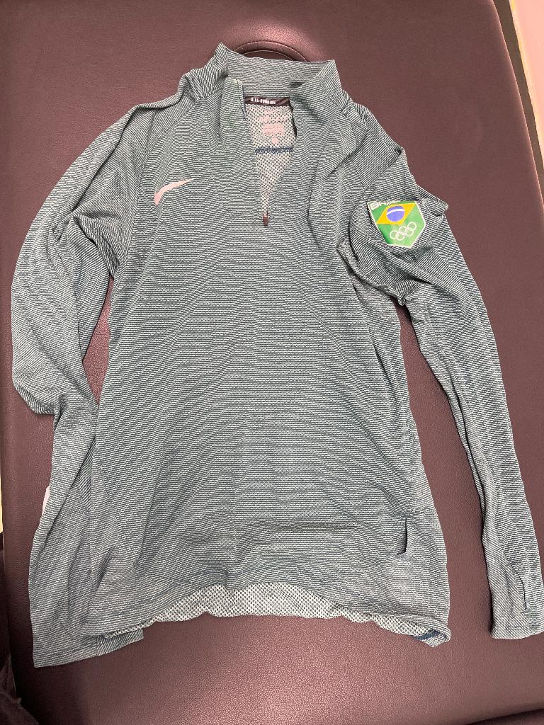 Nike Dri-FIT Running Half Zip Brazil Olympic Patch Size S, Nike, Ophalen of Verzenden, Fitness of Aerobics, Maat 36 (S)