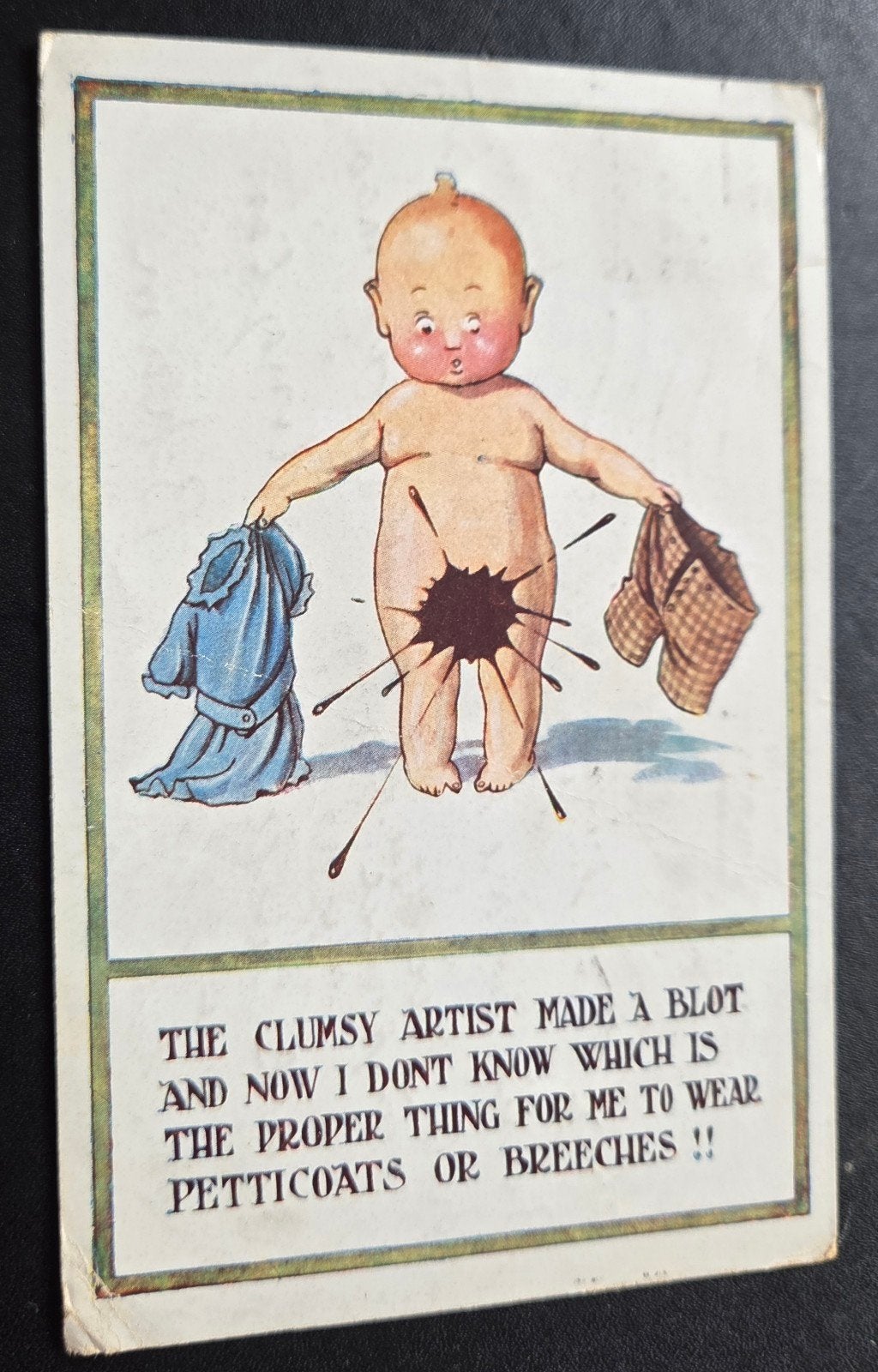 Baby met inktvlek, Verzenden, Voor 1920, Gelopen, Overige thema's