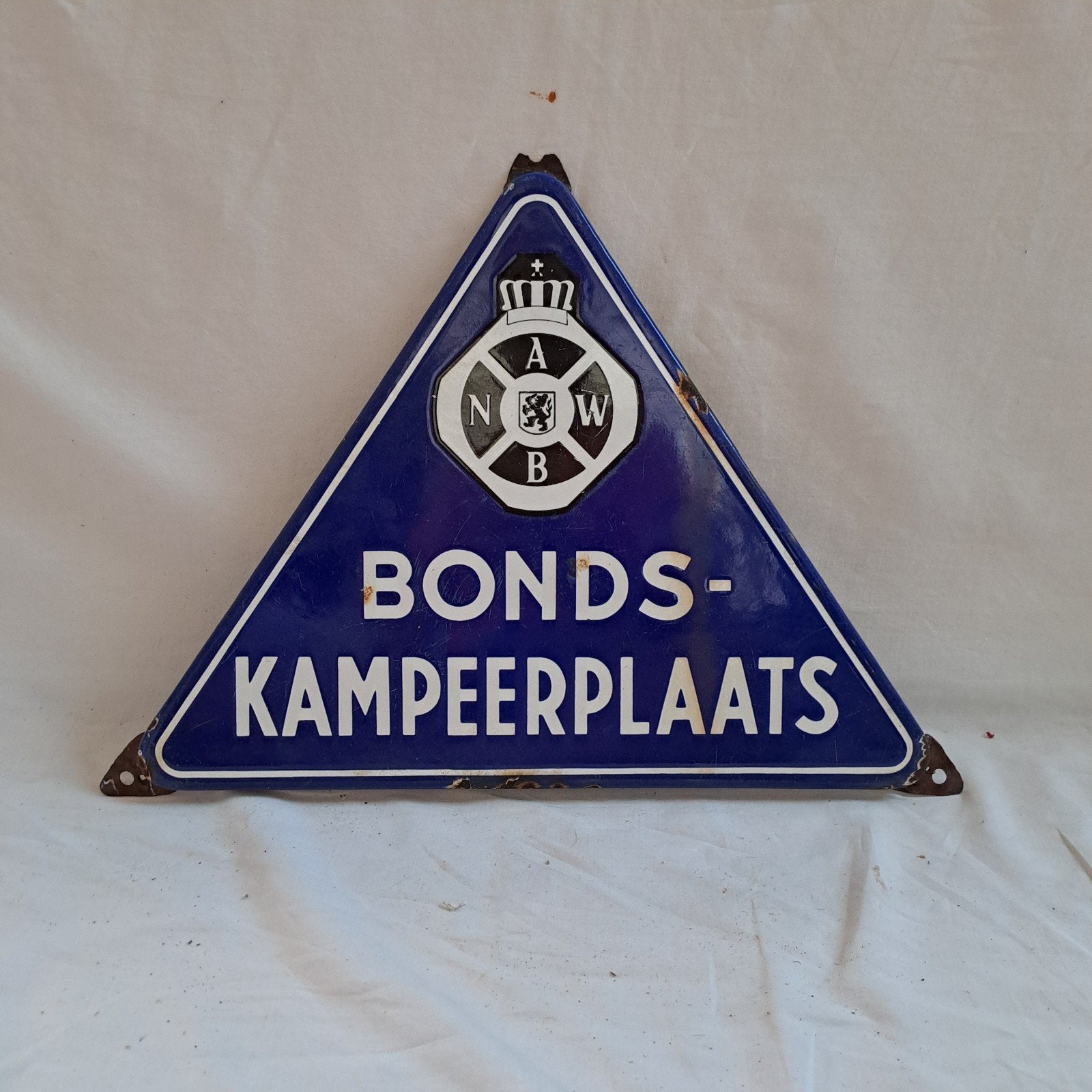 Anwb bondskampeerplaats emaille bord, Ophalen of Verzenden, Gebruikt, Reclamebord