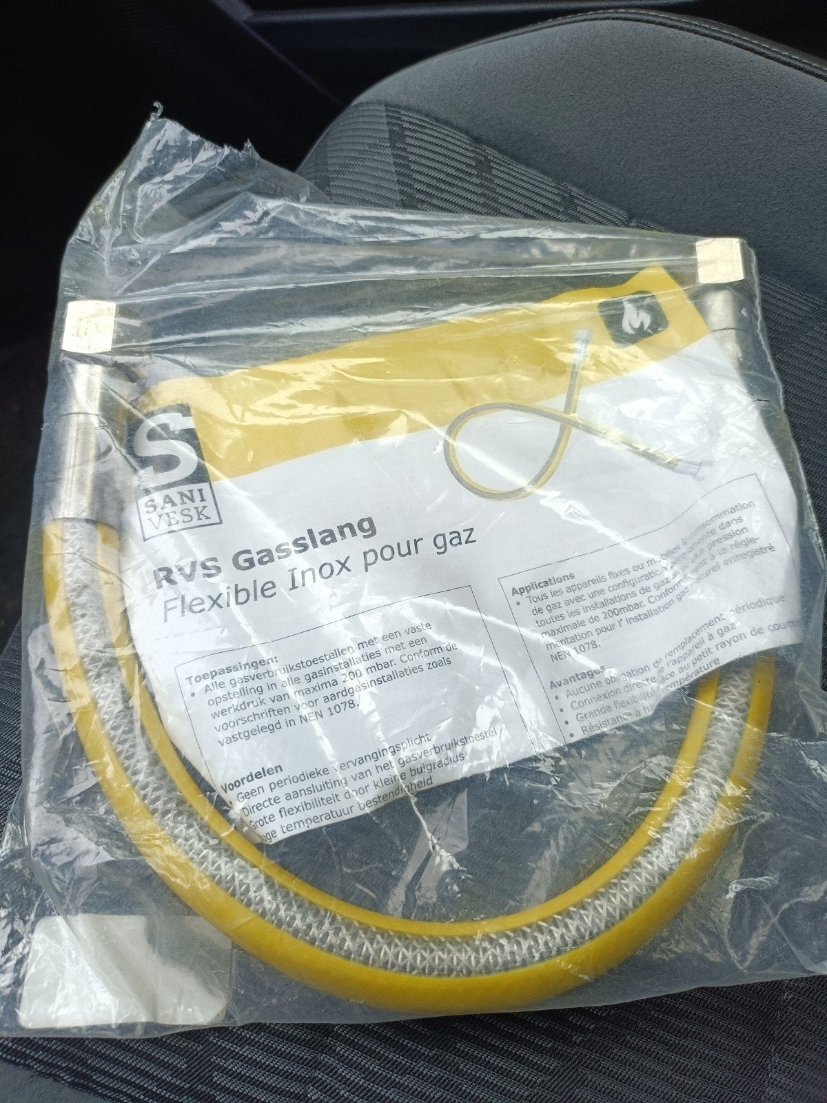 Rvs gasslang 50 cm, Ophalen of Verzenden, Nieuw