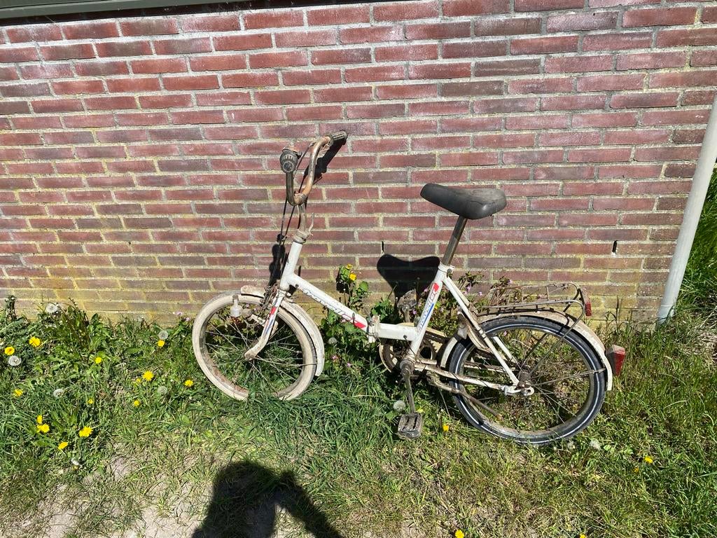 Oude Vouwfiets - Opknapper of voor onderdelen, Gebruikt, Velgrem, Dames, Ophalen