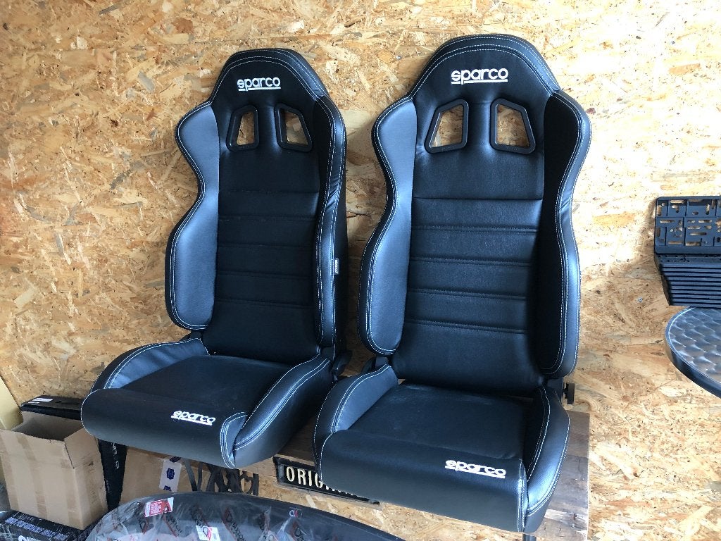 Sparco R100 Zwart sky leder Kuipstoel Sportstoel Racestoel, Ophalen of Verzenden