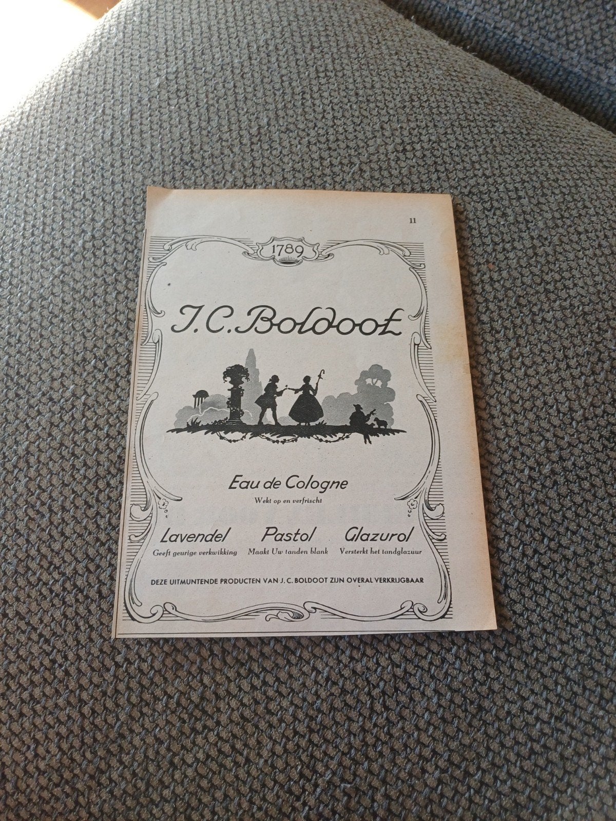 advertentie Boldoot eau de cologne 1940, Ophalen of Verzenden, Zo goed als nieuw