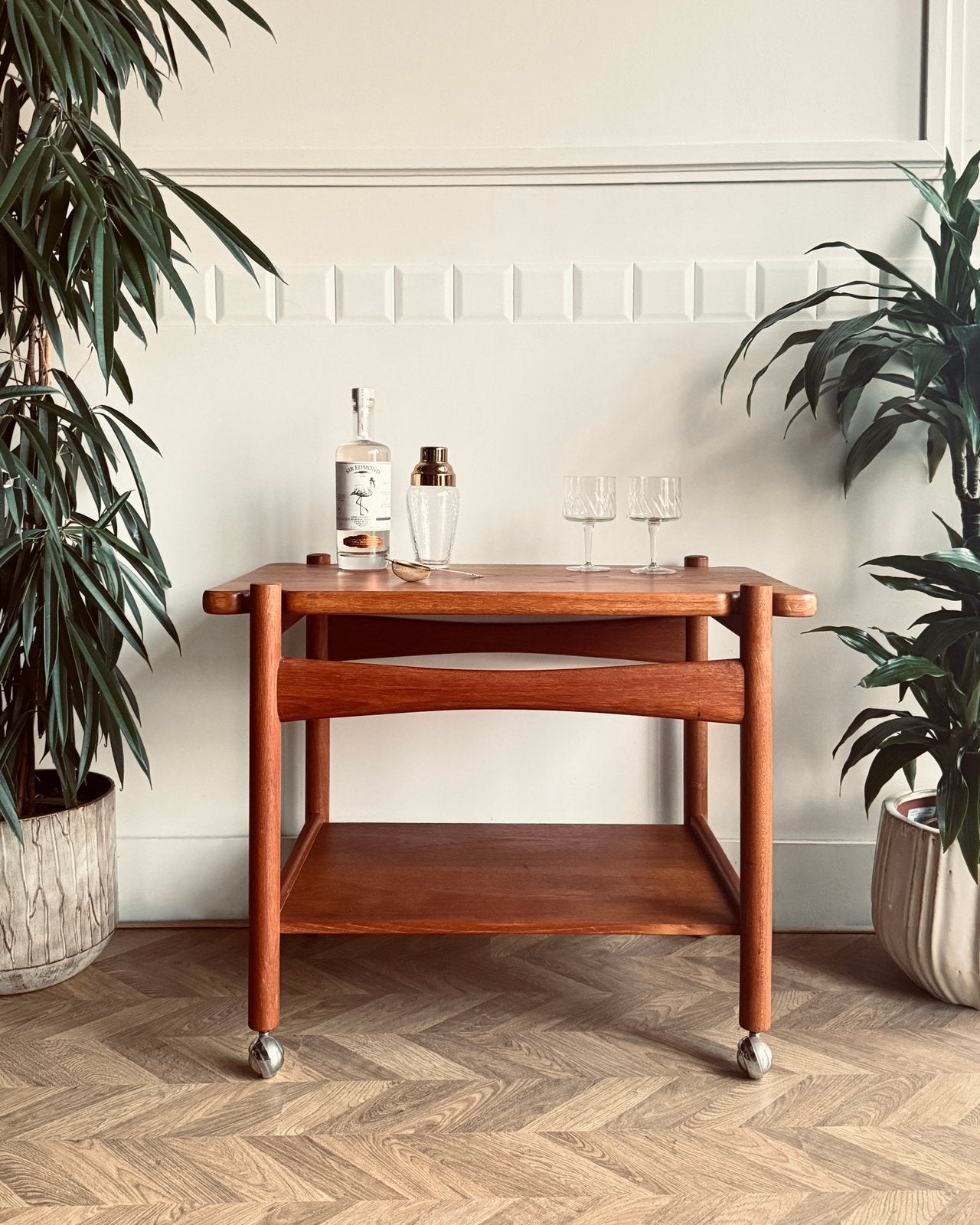 Vintage Deense Bar Cart - Trolley  (design Hans J. Wegner), Ophalen of Verzenden, Hans J. Wegner, Vintage - Danish Design - Midcentury - Teak - Deens