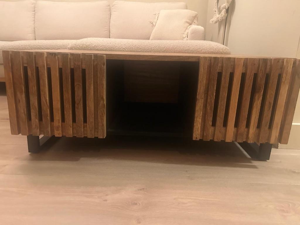 TV table Mangowood, Ophalen, 100 tot 150 cm, Zo goed als nieuw, Minder dan 100 cm