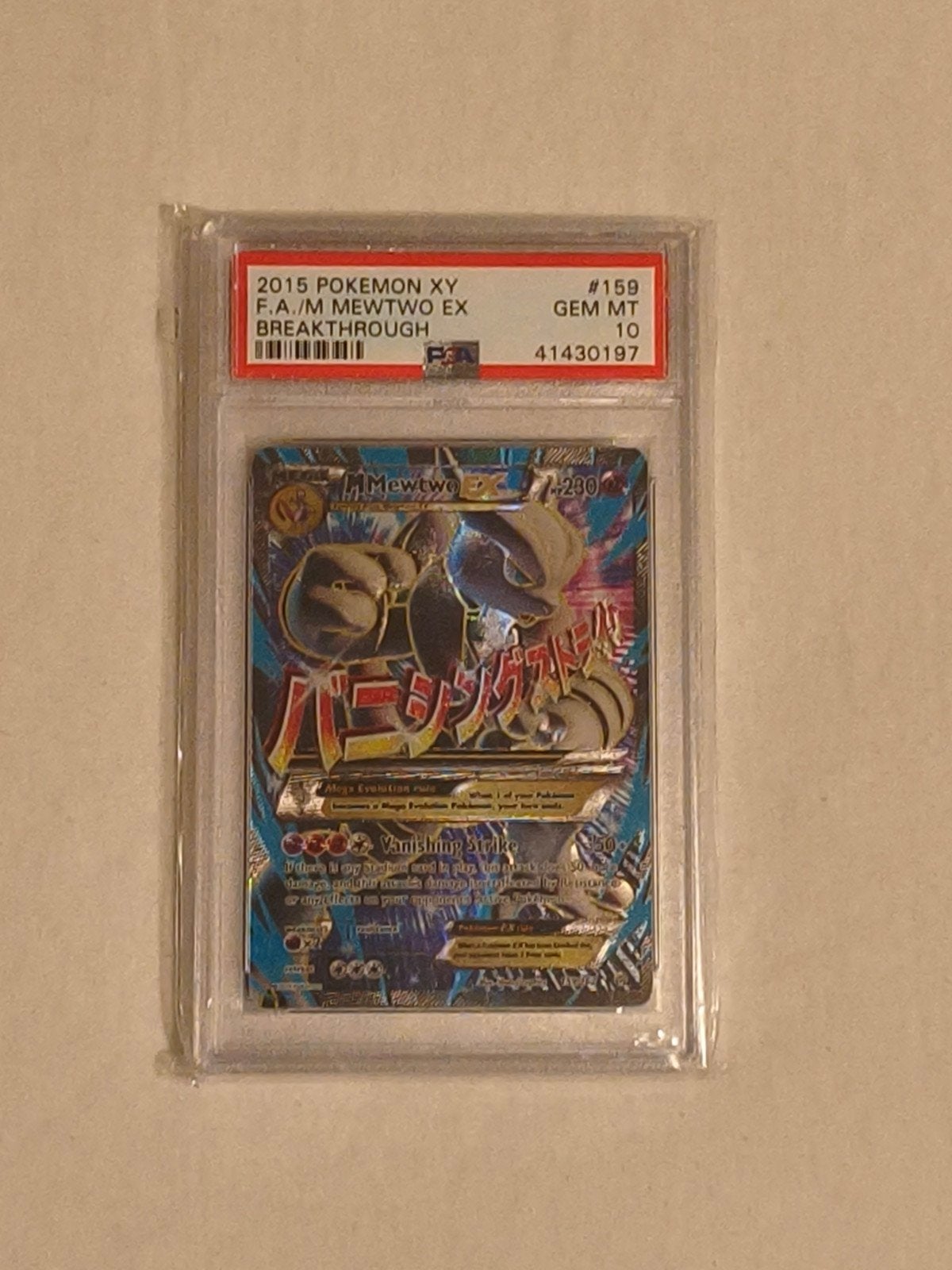 Mewtwo EX Breakthrough PSA 10 GEM MT Pokémon Kaart XY, Ophalen of Verzenden, Zo goed als nieuw, Losse kaart, Foil