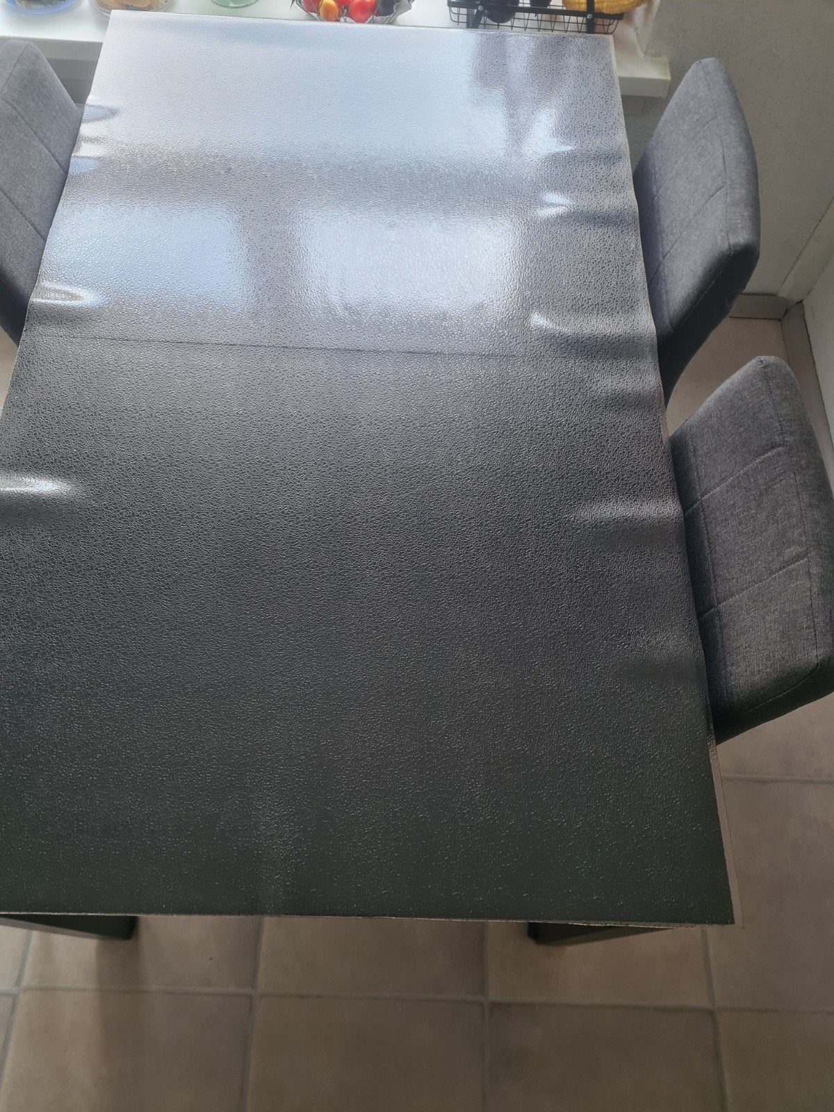 Uitschuifbare eettafel met 4 stoelen - Zwart/Grijs