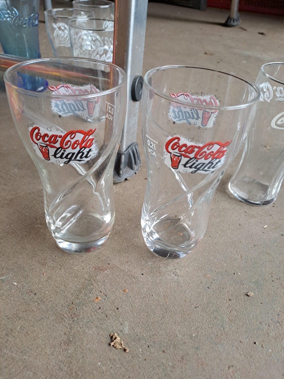 Set van 2 Coca-Cola Light glazen - Vintage, Ophalen of Verzenden, Gebruikt
