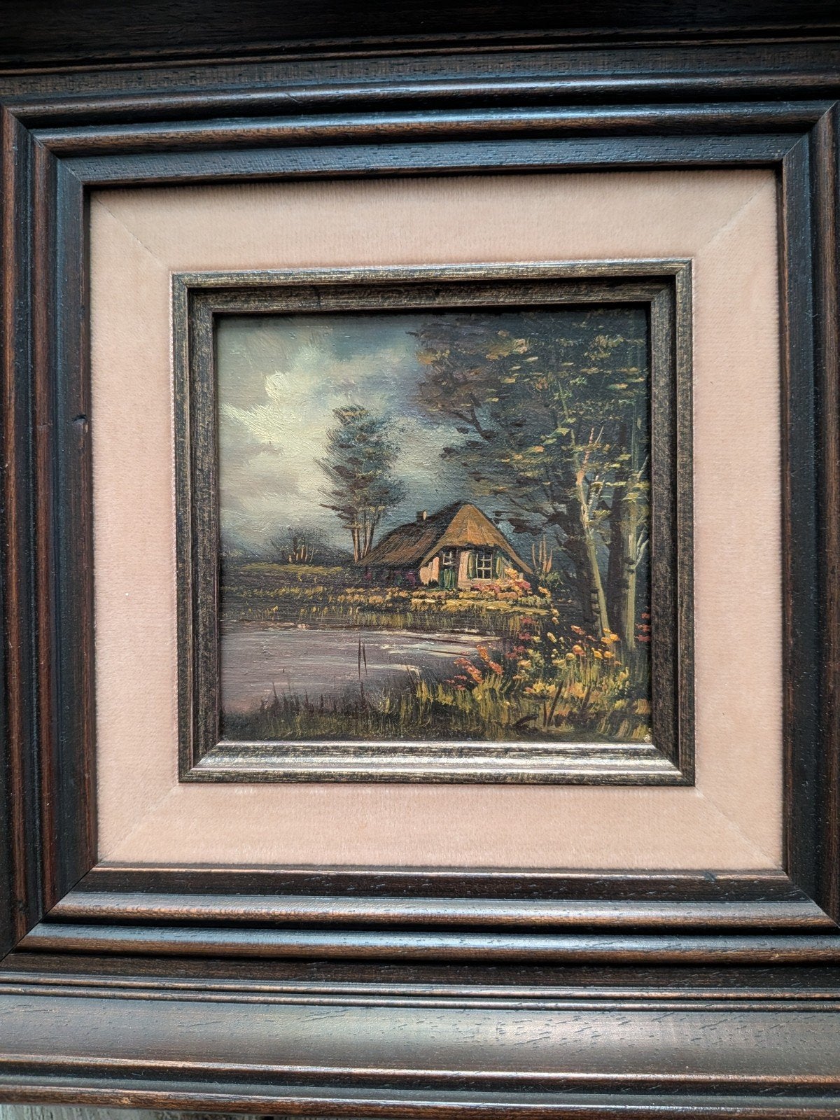 Oud Nederlands schilderij - Landschap met boerderij, Antiek en Kunst, Kunst | Schilderijen | Klassiek, Paneel, Nederlandse school